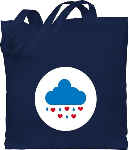 Baumwolltasche - Karneval & Fasching - Taschen - Glücksbär Wolke Wolken Himmel - Unisize - Navy Blau - fasnacht wurfbeutel carneval karneval& verkleidung witzige faschings fasnet faschings-
