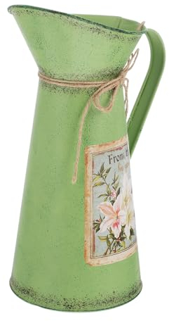 1pc Tin Fountain Home Decoration Book Vase for Flowers Dining Rustic Metal Vase Milk Churn Vintage Decor Arrangement Holder Vintage Milk Can Small France Iron European Style