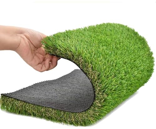 JIwqDY Artificial Grass Roll, Realistic Fake Lawn Non- Slip Synthetic Grass Turf Artificial Grass Rug for Balcony, Garden, Pet, Dog (Color : Green, Size : 2x16m(6.56x52.5ft))