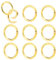 10Stück Runde Karabiner Gold Metall karabinerring Feder O Ring Legierung Karabinerhaken Schlüsselbund Zubehör für Bastelarbeiten, DIY Taschenringe Handwerk Machen, Taschenzubehör
