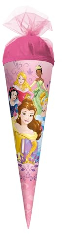 ROTH Schultüte klein Disney Princess 35 cm - rund, Tüllverschluss - Zuckertüte Disney Princess Schulanfang