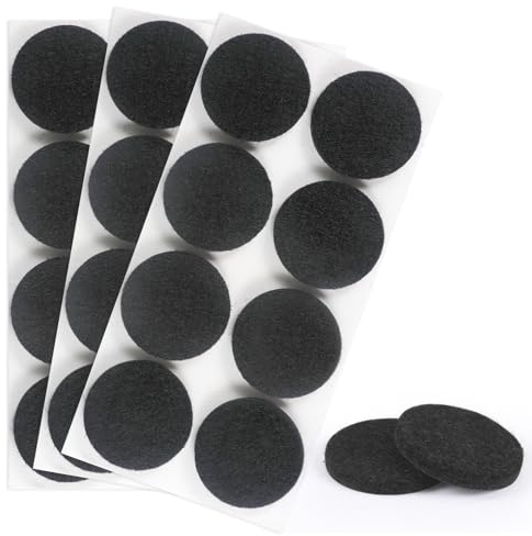 moinkerin 24 Pezzi Feltrini per Sedie Rotondi 40mm Feltrini per Mobili Feltrini Adesivi Spessore 5 mm Per Mobili Piedi per Sedie, Pavimenti in Legno Duro (Nero, 40mm)
