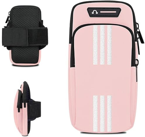 Brassard Telephone Sport, Sac de Sport, Sac pour Téléphone Portable, Course à Pied, Sac de Bras, Brassard Smartphone de Course, Sac à Bras Universel, Smartphone Running Brassard 6.8 (Rose)
