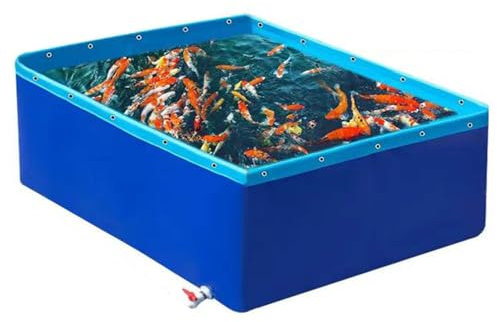 Generico Laghetti da Giardino Fuori Terra con valvola di Scarico,Piscina di Ispessimento Grande telone Pieghevole all'aperto,Telone per Piscina in Tela PVC da 0,6 mm,Two Color,1x1.5x1.5m