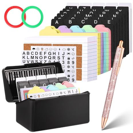 Faeymth Karteikartenhalter mit Schloss, Zusammenklappbare Karteikartenbox, Passend für 7,6 X 12,7 cm Große Karteikarten – Aufbewahrungsboxen für Geschäfts- oder Notizkarten, Papierkarten-Organizer-Box