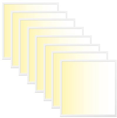 WSU Lights 8x LED Panel, Deckenleuchte, 62x62cm, 4400lm, Warmweiß 3000K blendfrei UGR<19, 40W, inkl. Trafo, Rasterleuchten, Einlegeleuchte, Büroleuchten (3000K, 8)