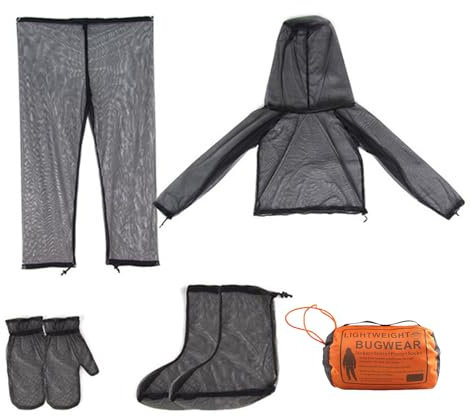 YIGZYCN Moskitonetz, Kleidung, Anzug, Fliegenschutz, Netz, Handschuhe, Fußabdeckungen, atmungsaktives Netz, Anzug für Gartenarbeit, Camping