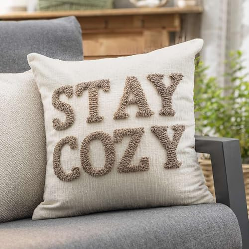 FRANK FLECHTWAREN Kissenhülle Cozy, Creme, eingearbeiteter Reißverschluss, 100% Polyester Maße: 45 x 45 cm, ohne Füllung, passende Innenkissen Art. Nr. 33.016.4 und Art. Nr. 33.016.8