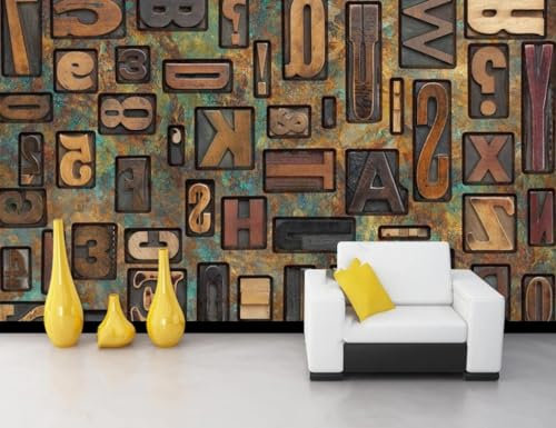 Fototapete 3D Effekt Vintage Holzbrett Englisch Buchstaben Restaurant Hotel 150x105cm Fototapete Schlafzimmer Wohnzimmer Kinderzimmer Wanddeko, Wandbild, Wandtapete