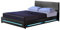 Home Deluxe - LED Bett Asteroid - Dunkelgrau, 140 x 200 cm - Inkl. Lattenrost I Polsterbett Design Bett inkl. Beleuchtung