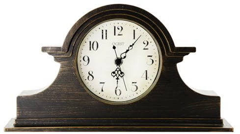 OCEST Kaminuhr im Vintage-Stil, 33 x 17,8 cm, Quarz, vergoldet, batteriebetrieben, zeitgenössisch, Napoleon, klassischer Schreibtisch und Regal, Dekoration für Wohnzimmer, Büro, Tisch, Nachttisch