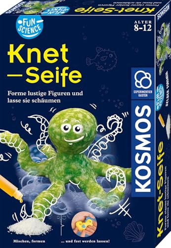 Kosmos 658229 Fun Science Knet-Seife, Forme lustige Figuren und Lass sie schäumen, Seife kneten und aushärten Lassen, Seife selber Machen, Knetspaß für Kinder ab 8 Jahre, Experimentierkasten
