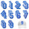 QZKJQDD 30 Pcs Iron On Numbers, Blue Numbers 0-9 Iron Letters, Embroidered On Patches for Clothes, Digital On Patches for DIY Clothing, Jackets, Shirts, Hats, Bags and Jeans