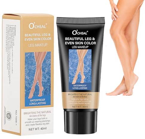 2 pezzi per il trucco delle gambe impermeabile senza trasferimento, copertura del tatuaggio, impermeabile, per vene varicose, trucco per coprire cicatrici su gambe e corpo (oro medio, #02)