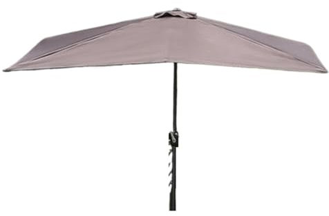 DLAZUM Parasol de Jardin, Parasol de Plage, Demi-Parasol de terrasse, Parasol de marché extérieur, Parasol rectangulaire Mural sans Base, Parasol de Jardin, Parasol de terr,Bruin-250 * 130cm