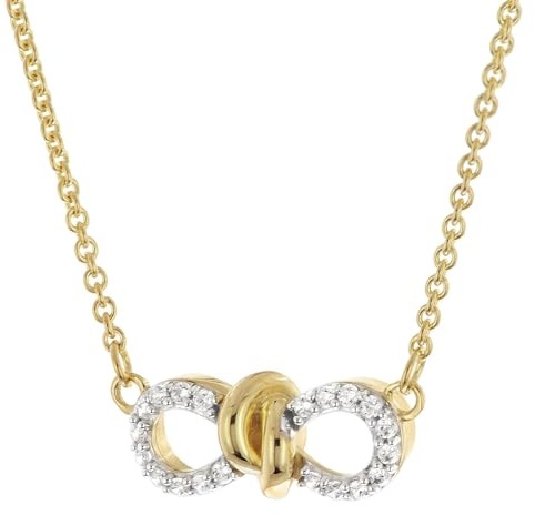 GLIZZ Damen-Halskette Unendlichkeit Gold 333/8K Zirkonia-Collier zeitloser Halsschmuck für Frauen, wunderschöne Geschenkidee und edles Accessoire, GL8336
