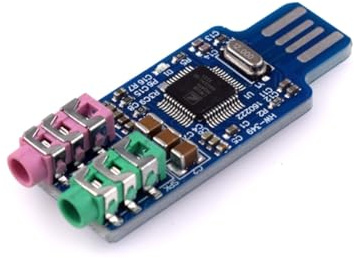 Koolenry CM108 2Pcs USB Audio Interface Module 24-Bit ADC/Driverless External Sound Card with 3.5mm Stereo Jack I2S