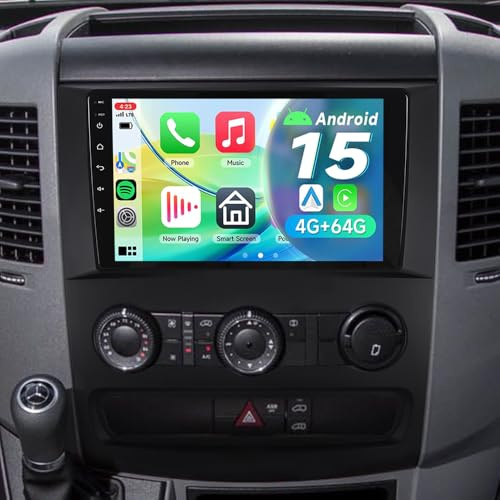 ACAVICA 10.1 IPS, Android 15 Sat Nav Radio for Mercedes Benz Sprinter MK2 NCV3 2006–2018, Wireless CarPlay Android Auto, BT 5.4 WiFi 6, 4+64GB Head Unit, GPS Navi, DSP, FM/RDS, SWC, HD Camera