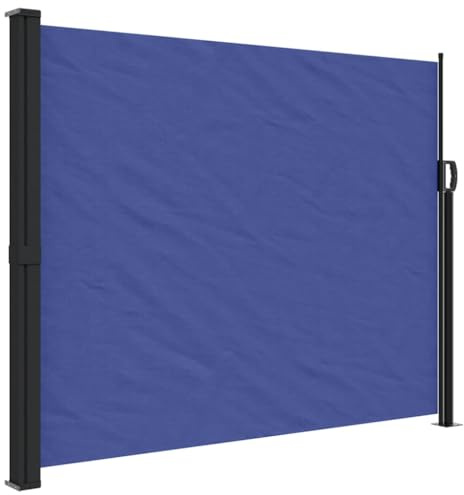 Store Latéral Rétractable, Brise-Vue Jardin Paravent Extérieur Auvent latéral rétractable Bleu 160x500 cm