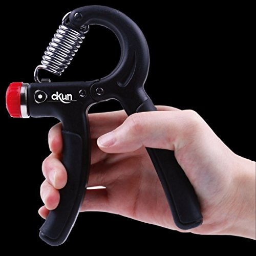 Handtrainer, für Unterarm-Krafttraining, 10 - 40 kg, verstellbarer Widerstand, rot / schwarz