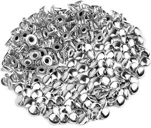 ULTNICE 100 Stück 6mm Rundnieten Metall Nieten für DIY Leder Schuhe Tasche Armband