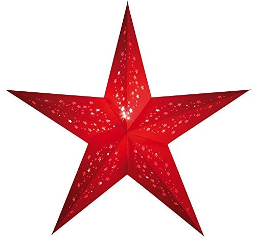 mitienda mit Liebe gemacht Papierstern zum Beleuchten und Aufhängen mia red Weihnachtsstern 5 Zacken rot