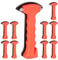 Relaxdays 10 x Auto Notfallhammer mit Gurtschneider, Fenster Nothammer mit Stahl Spitzen, PKW Gurtmesser, Autohammer, orange