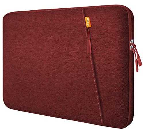 JETech Laptoptasche Hülle für 13-14 Zoll MacBook Air/Pro (M4/M3/M2/M1) 2021-2025, 13-13.6 Zoll Notebook, Wasserdicht Laptophülle Laptop Sleeve mit Zubehörtasche (Rot)