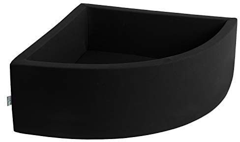 KiddyMoon Piscine À Balles pour Bébé Quart Angulaire 90X30/Sansballes Fosses À Boules Jouet Enfant, Noir