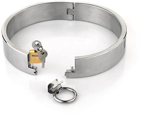 Metall Halsband abschließbar O-Ring Sex halsbänder Luxus/Choker/Kragen/Collar,Folter/Fetisch Erotik Sexspielzeuge Slave für Paare,Frauen Männer SM Extrem Bondage-sets Fesseln mit Traktionsring,11.7cm