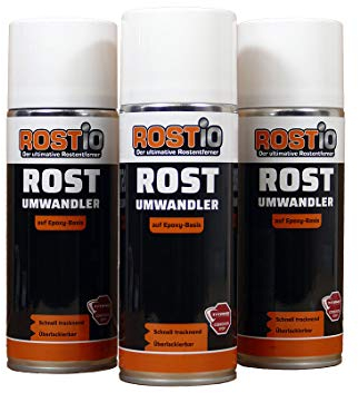 3 x ROSTiO Rostumwandler Spray 400ml Rostkonverter Epoxy mit Grundierung, neutralisiert Rost und stoppt Korrosion (3 er Set)
