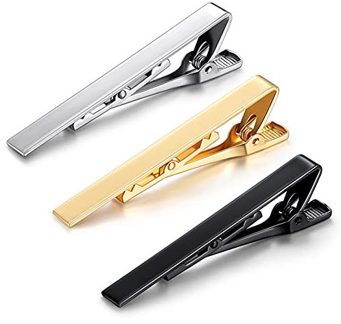 BN Krawattenklammer Set 3-teilig Krawattenklammer Herren Gold Silber