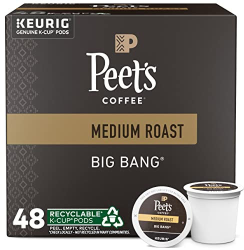 Peet's Coffee, Medium Roast Keurig K-Cup Pods - Big Bang 48 Count (1 Box of 48 K-Cup Pods)