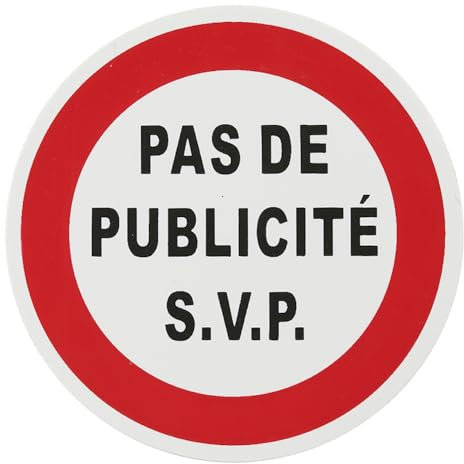 THIRARD - Sign Diameter 80 mm No Advertising with adhesive