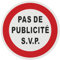 THIRARD - Disque de signalisation Pas de publicité, polystyrène rigide adhésif, Ø80mm