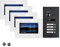 Balter EVO Video-Türsprechanlage, Touchscreen 7 Zoll Monitor, Türstation Schwarz, Klingel, 2-Draht Bus, 150° Weitwinkel-Kamera (4 Familienhaus (4 Klingel), Mit App)