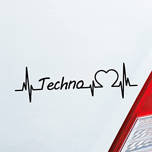 Hellweg Druckerei Auto Aufkleber Techno Puls Herzschlag Fun Sticker Heckscheibenaufkleber Autoaufkleber