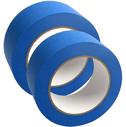 DOAY Lot de 2 rouleaux de ruban de masquage bleu 48 mm x 41 m - Pour travaux de peinture et de rénovation - Ruban de masquage pour peindre et vernir - Total de 82 m