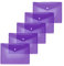 HERMA 20061 Dokumententaschen A5 transparent violett lila, 5 Stück, kleine Sichttaschen Umschläge mit Druckknopf, Briefumschläge aus Plastik für Schule, Uni, Büro, Reise