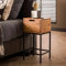 Ringo-Living Massivholz Nachttisch Meuka Mit Schublade, Industrial Style Stauraum, Wohnzimmertisch 60 cm Hoch, Holz, Hellbraun & Schwarz