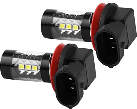 Tiiyee H8 H11 LED Fog Light Bulbs, 6000K White 80W 850LM, 12-24V | Bright Plug and Play Aluminum Housing, 50000h Lifespan Front Fog Tail Light Replacement for Car SUV Truck Van Off-Road Parts