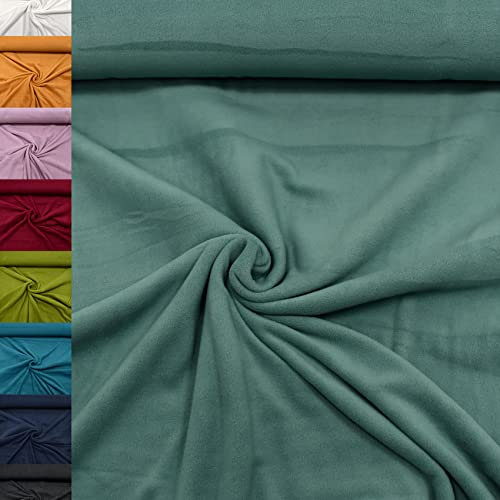 MAGAM-Stoffe Lisa Micro-Fleece Stoff uni Antipilling Meterware 50cm (13. Smaragd)
