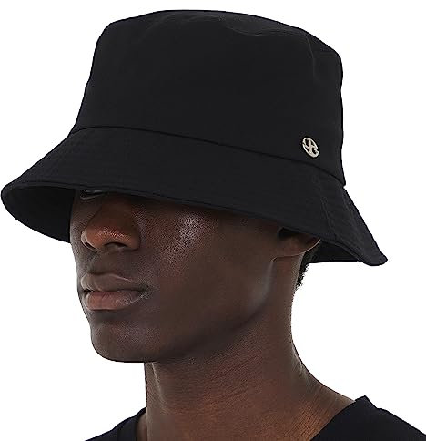 UNDERCONTROL Extragroßer, übergroßer XXL-Mega-Anglerhut für große Köpfe, handgenähtes Stahletikett, einfarbig, Unisex, Übergröße, koreanischer Sonnenhut mit UV-Schutz (schwarz)