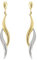 forme di Lucchetta - Elegante lange Ohranhänger aus 9 Karat Weißgold und Gelbgold, Gold Ohrringe Damen 375 Echtgold - Hochwertiges Schmuck hergestellt in Italien