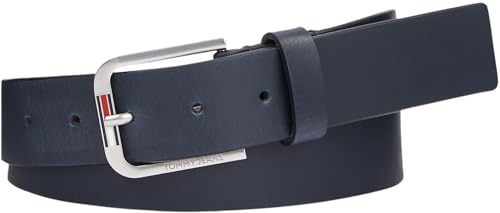 Tommy Jeans Herren Gürtel Austin 3.5 aus Leder, Blau (Dark Night Navy), 105 cm