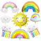 8-Stücke Regenbogen Wolke Party Zubehör, TACYKIBD Regenbogen Wolke Mylar Folie Ballons, Regenbogen Ballons Lächelnde Wolke Party Sonnenballons für Mädchen Geburtstag Baby Dusche Party Dekorationen