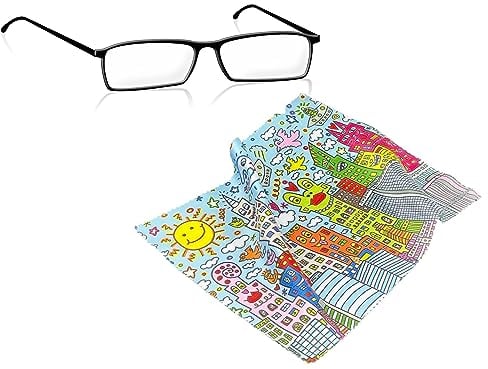 Brillenputztuch, Brillenreinigungstuch von Fridolin - Motiv: James Rizzi, My New York City - Mikrofaser, Material: 80% Polyester, 20% Polyamid - Maße: 18 x 12,5cm