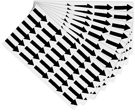 PATIKIL 450 Stück Klein Pfeil Aufkleber Schwarz, 30x12mm Selbstklebende Pfeil Aufkleber Etikett für Sammelalbum DIY Karten Basteln Kalender Markierung Klassifizierung Büro Fabrik Lager