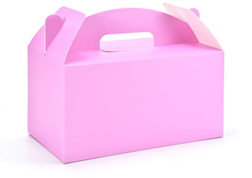 HUAPRINT Pink Treat Boxes Large Bulk,Gable Boxes 30 Pack 24×12.7×12.7cm,Party Favor Boxes Goodie Boxes for Birthday Party Baby Shower Wedding Christmas