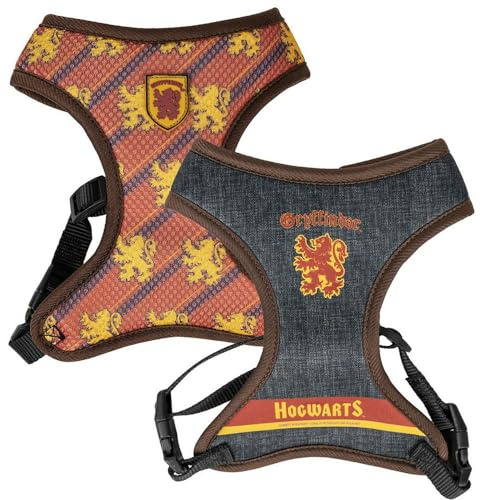 Harry Potter Premium-Hundegeschirr, Größe S/M, Gelb und Rot, verstellbares Hundegeschirr, 100% Polyester, Originalprodukt, entworfen in Spanien